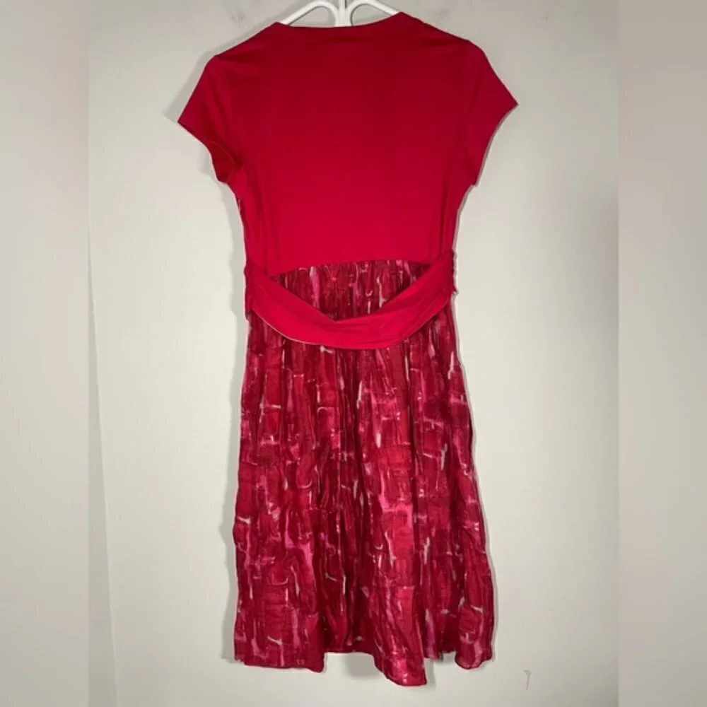 NWT Paule Ka Paris Red Silk Bow Dress size 42 - Picture 4 of 9